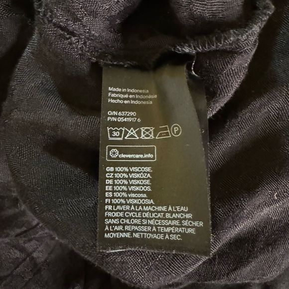 NWT H & M shift Dress Black neck Bow Sz 12 embossed Animal Print a16 - Picture 9 of 9